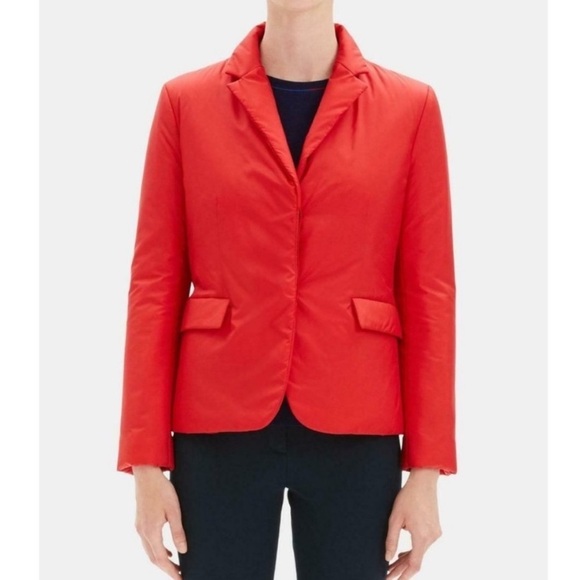 Theory Jackets & Blazers - Theory puffer coat red blazer women’s size large career streetwear